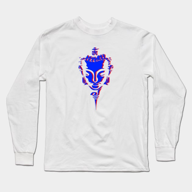 Buddha glitch Long Sleeve T-Shirt by NEFT PROJECT